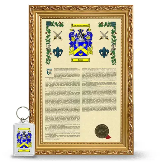 Jobey Framed Armorial History and Keychain - Gold