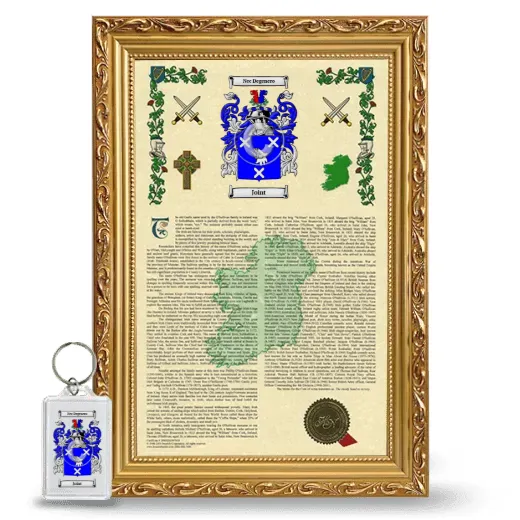 Joint Framed Armorial History and Keychain - Gold