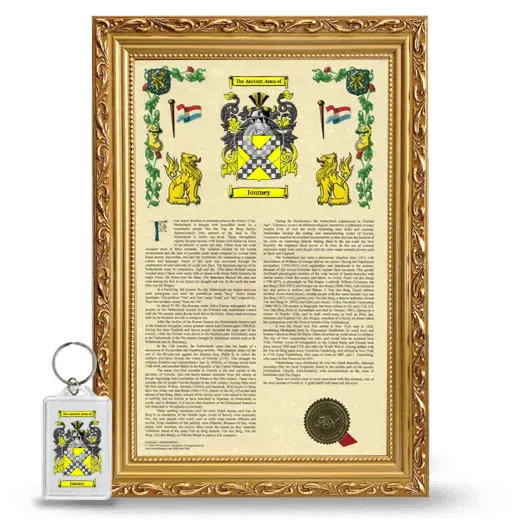 Journey Framed Armorial History and Keychain - Gold