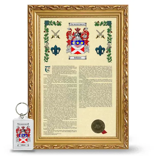 Julianes Framed Armorial History and Keychain - Gold