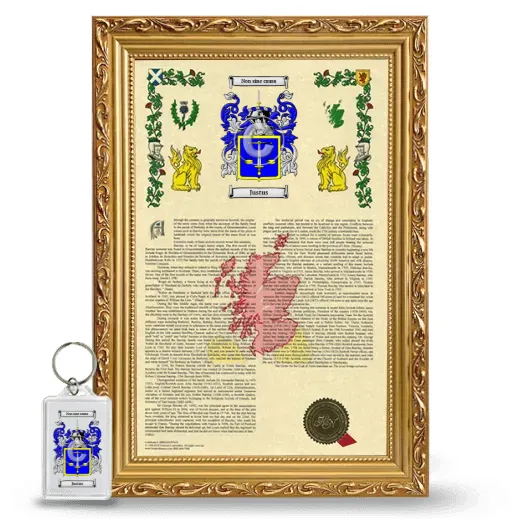 Justus Framed Armorial History and Keychain - Gold