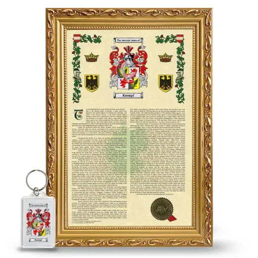 Kaempf Framed Armorial History and Keychain - Gold