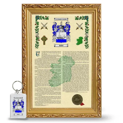 Kahel Framed Armorial History and Keychain - Gold