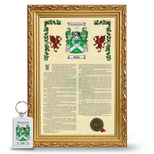 Keggin Framed Armorial History and Keychain - Gold
