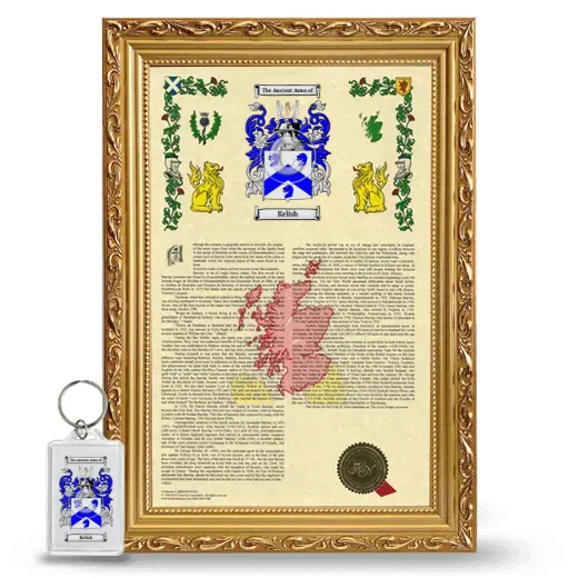 Kelish Framed Armorial History and Keychain - Gold