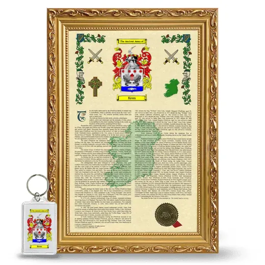 Keon Framed Armorial History and Keychain - Gold