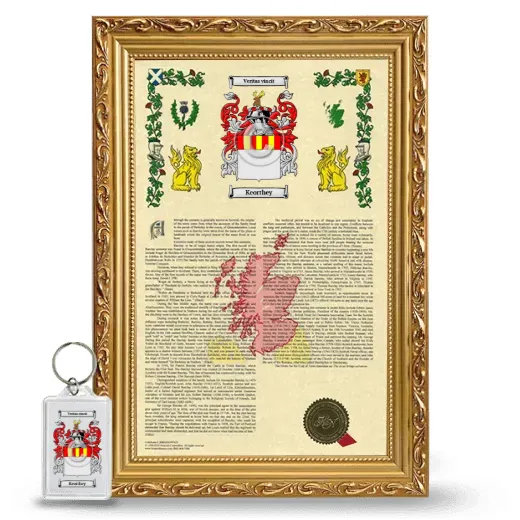 Keorthey Framed Armorial History and Keychain - Gold