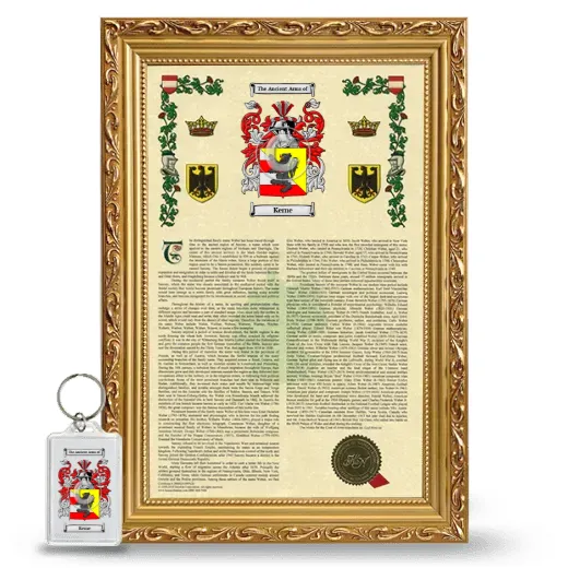 Kerne Framed Armorial History and Keychain - Gold