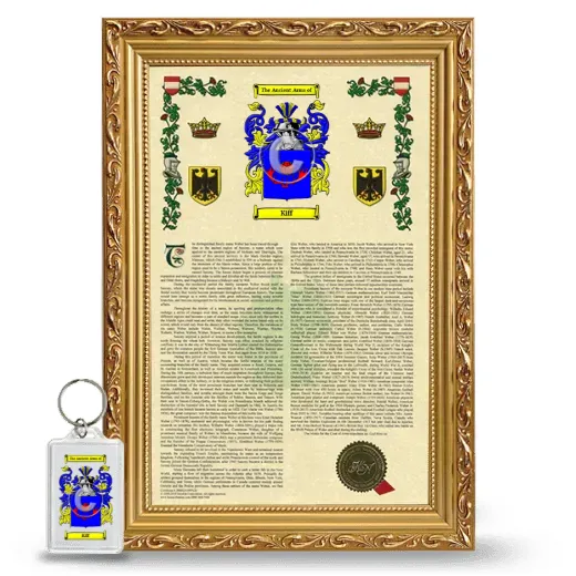 Kiff Framed Armorial History and Keychain - Gold