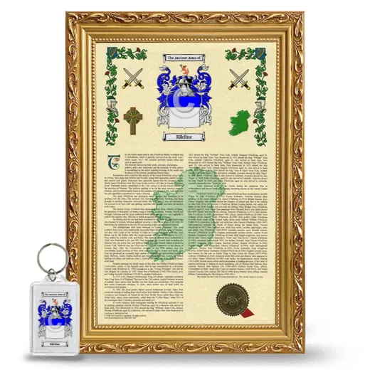 Kilcline Framed Armorial History and Keychain - Gold