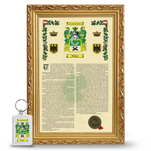 Kisinger Framed Armorial History and Keychain - Gold