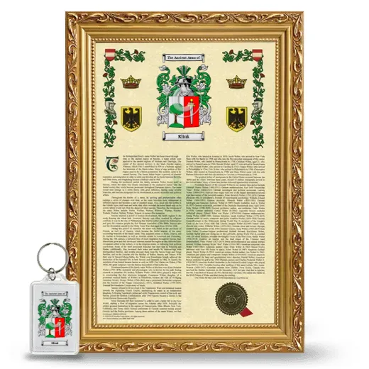 Klink Framed Armorial History and Keychain - Gold