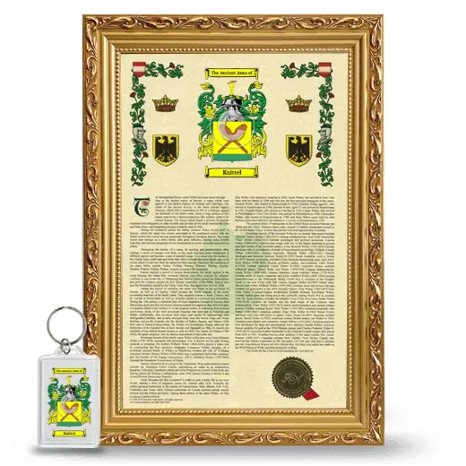 Knittel Framed Armorial History and Keychain - Gold