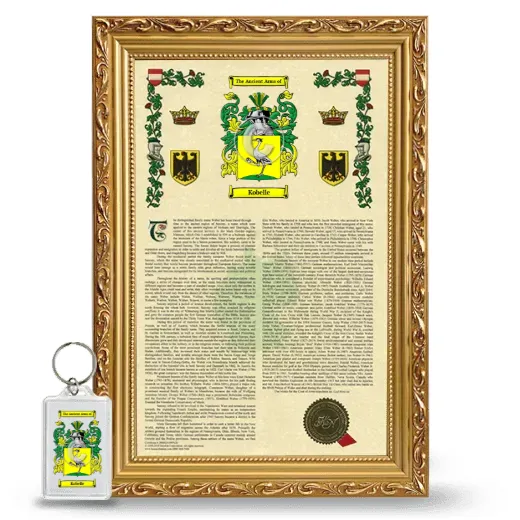 Kobelle Framed Armorial History and Keychain - Gold