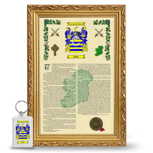 Koiles Framed Armorial History and Keychain - Gold