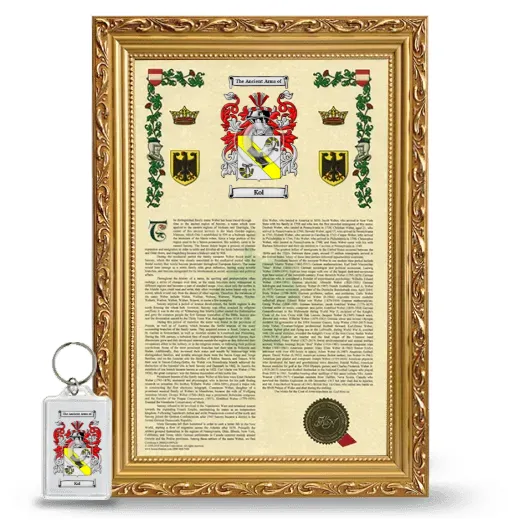 Kol Framed Armorial History and Keychain - Gold