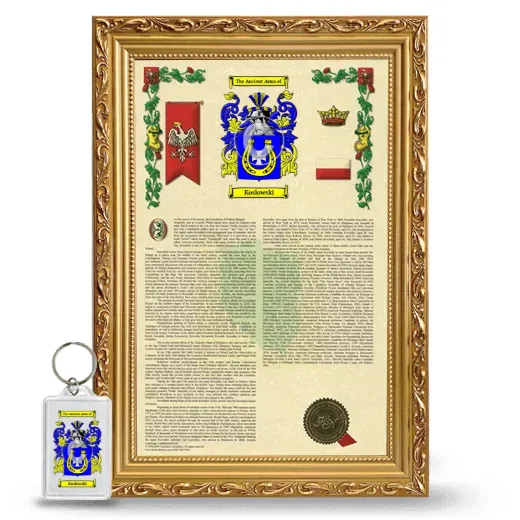 Koslowski Framed Armorial History and Keychain - Gold
