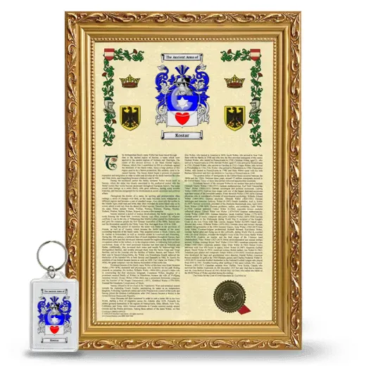 Kostar Framed Armorial History and Keychain - Gold
