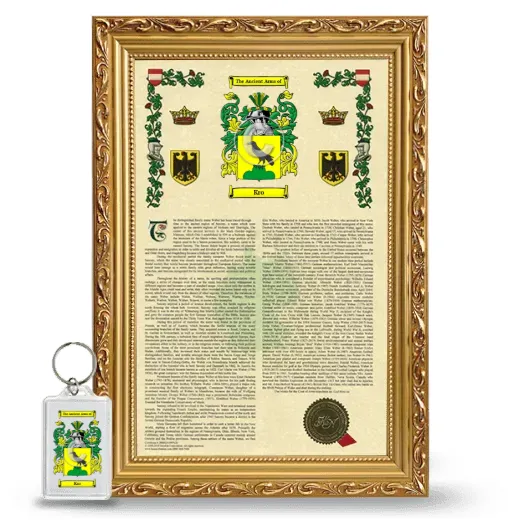 Kro Framed Armorial History and Keychain - Gold