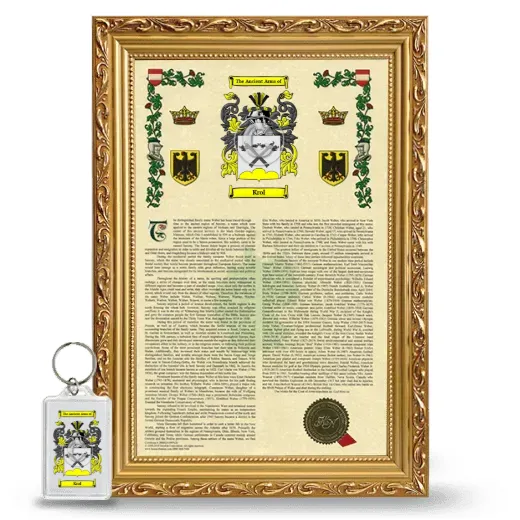 Krol Framed Armorial History and Keychain - Gold