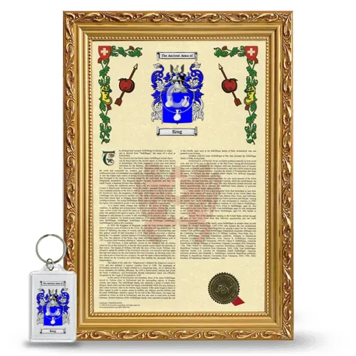 Krug Framed Armorial History and Keychain - Gold