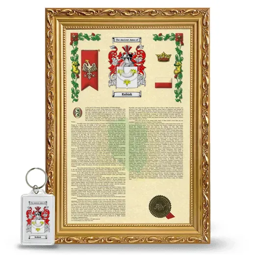 Kubiak Framed Armorial History and Keychain - Gold