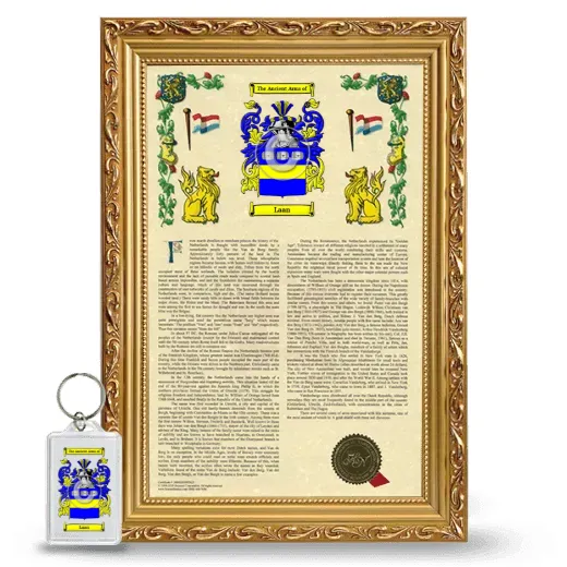 Laan Framed Armorial History and Keychain - Gold