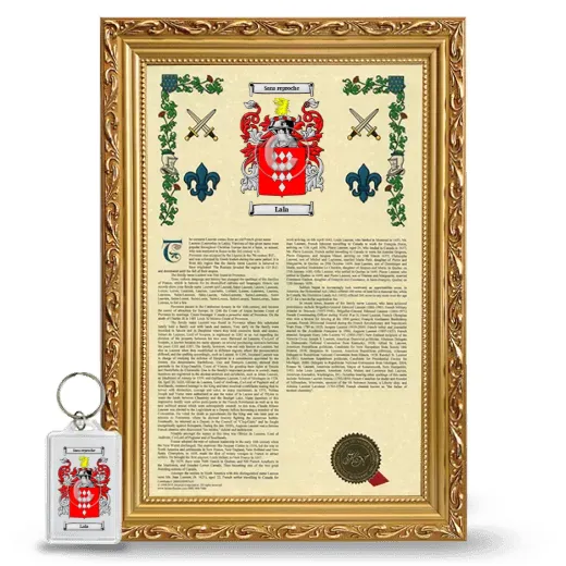 Lala Framed Armorial History and Keychain - Gold