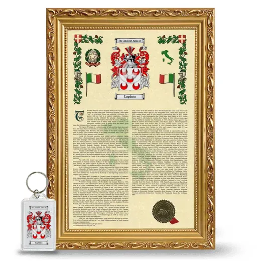 Lapinta Framed Armorial History and Keychain - Gold
