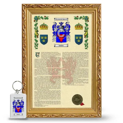 Larsen Framed Armorial History and Keychain - Gold
