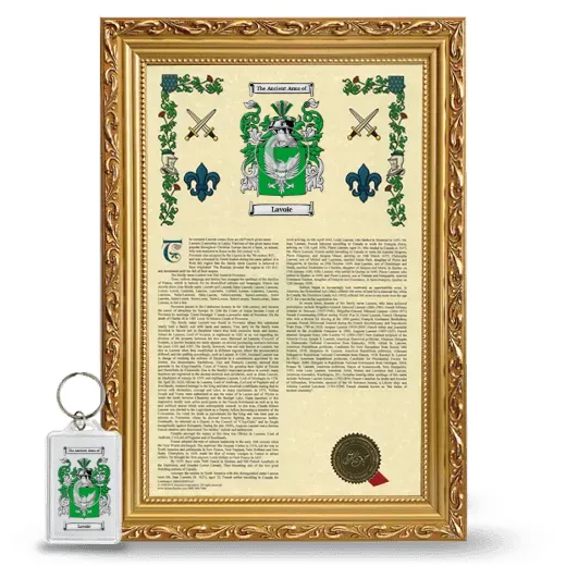 Lavoie Framed Armorial History and Keychain - Gold