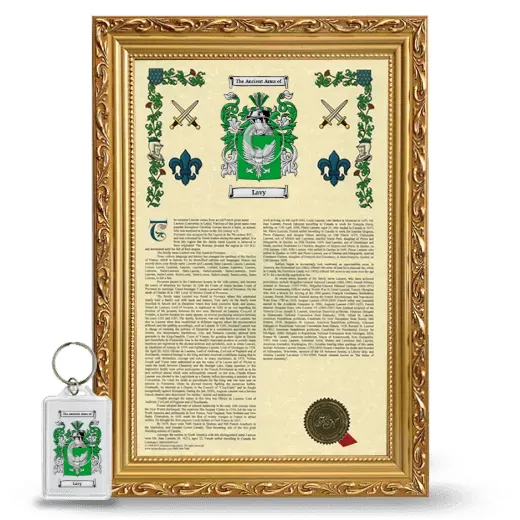 Lavy Framed Armorial History and Keychain - Gold