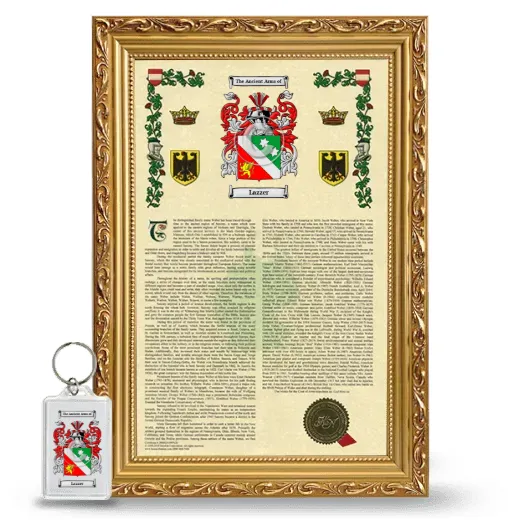 Lazzer Framed Armorial History and Keychain - Gold