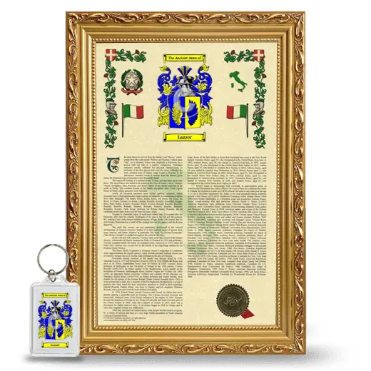 Lazzer Framed Armorial History and Keychain - Gold