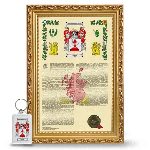Legget Framed Armorial History and Keychain - Gold