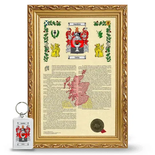 Lerry Framed Armorial History and Keychain - Gold