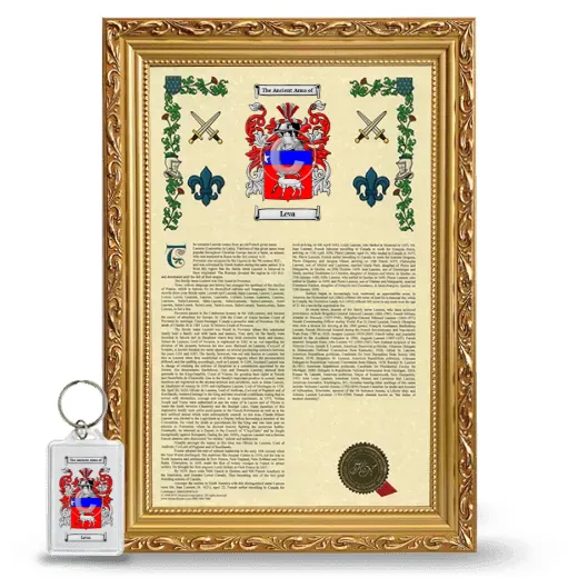 Leva Framed Armorial History and Keychain - Gold