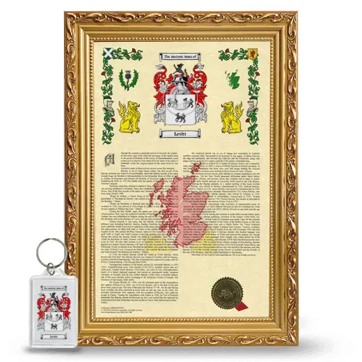 Levitt Framed Armorial History and Keychain - Gold