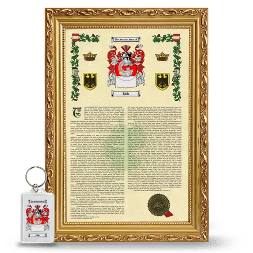 Link Framed Armorial History and Keychain - Gold