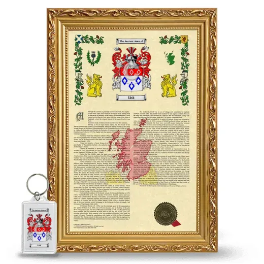 Lisk Framed Armorial History and Keychain - Gold