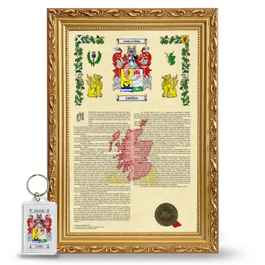 Lochlan Framed Armorial History and Keychain - Gold