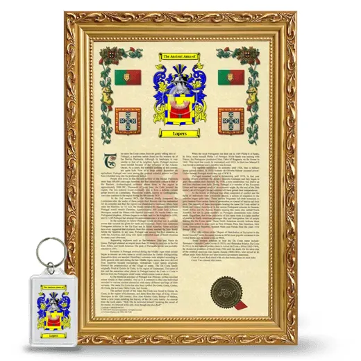 Lopers Framed Armorial History and Keychain - Gold