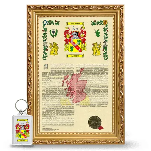 Lorraine Framed Armorial History and Keychain - Gold