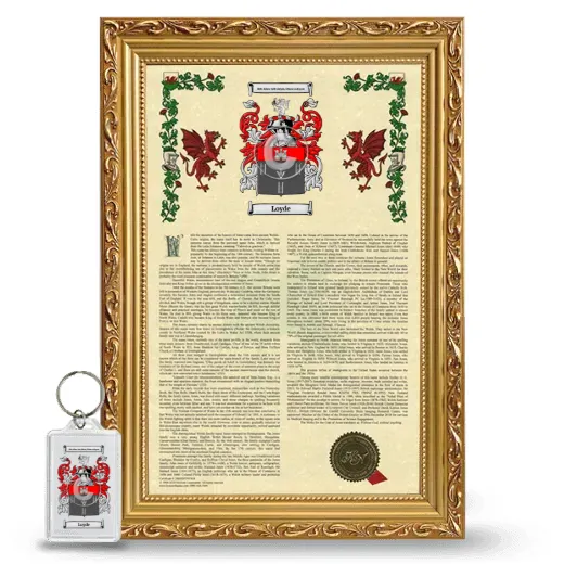 Loyde Framed Armorial History and Keychain - Gold