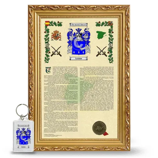 Lozana Framed Armorial History and Keychain - Gold
