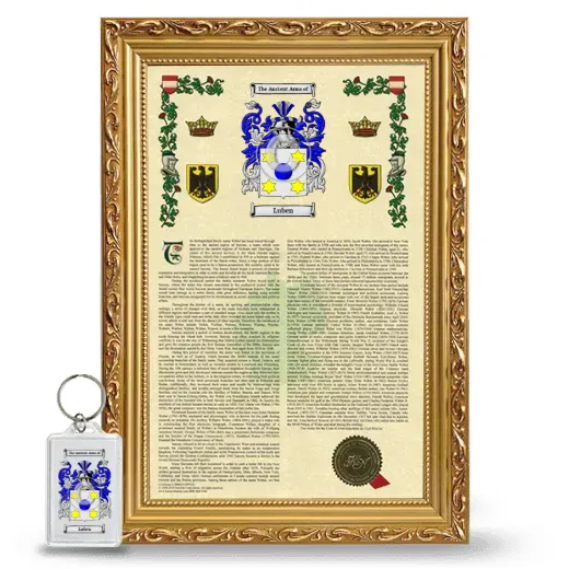 Luben Framed Armorial History and Keychain - Gold