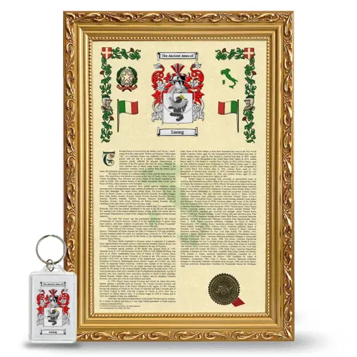 Luong Framed Armorial History and Keychain - Gold