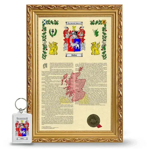 Mabey Framed Armorial History and Keychain - Gold