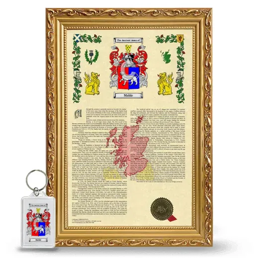 Mable Framed Armorial History and Keychain - Gold