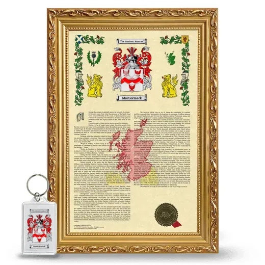 MacCormack Framed Armorial History and Keychain - Gold